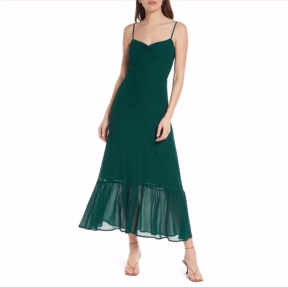 NEW Reformation Emersyn Dress Emerald 2 - Picture 1 of 17